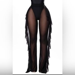 Sunshine see through ruffle cover up pant